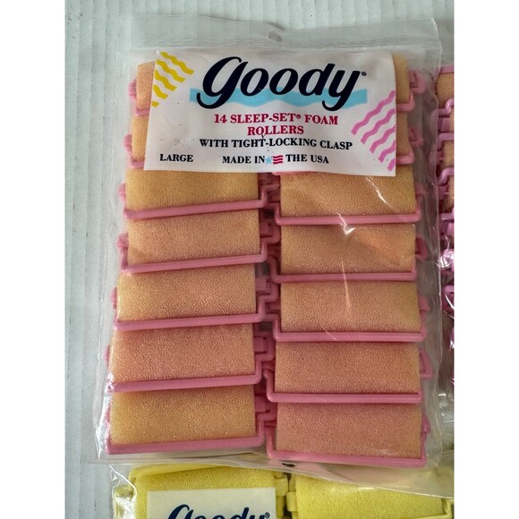 Lot of 4 Goody Vintage Sponge Foam Hair Rollers Sleep-Set Small Medium & Large - Picture 3 of 9